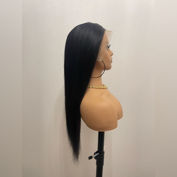 New! 20’’ 13x4 Full Frontal Transparent Lace Straight Human Hair Wig - Picture 1 of 11